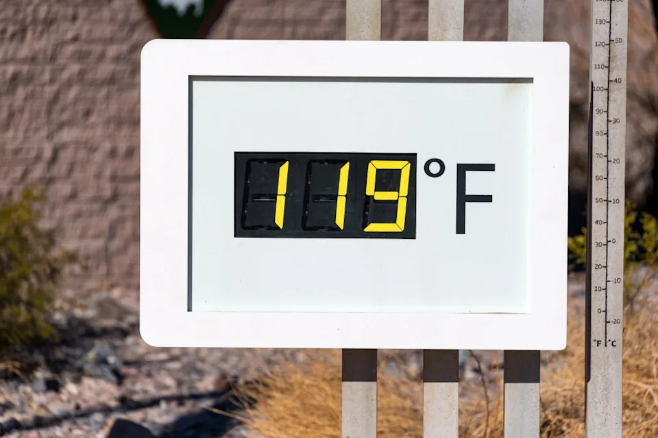 Thermometer reading 119 degrees Fahrenheit. Getty Images/iStockphoto