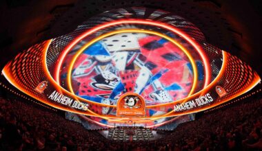 Jun 28, 2024; Las Vegas, Nevada, USA; Beckett Sennecke is selected with the 3rd overall pick of the 2024 NHL Draft by the Anaheim Ducks at The Sphere. Mandatory Credit: Joe Camporeale-Imagn Images