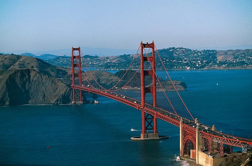View of Golden Gate Bridge from above