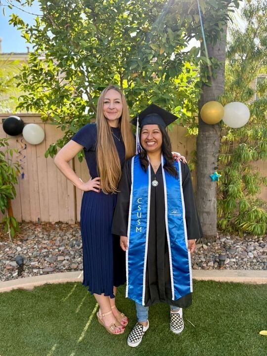 Jaima Mavity (left) attends her student Nancy Palacios’ (right) graduation in May.
