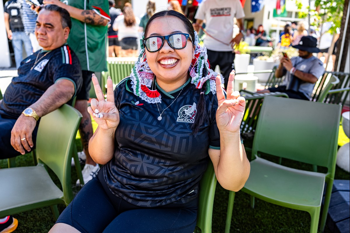 Fan watches World Cup