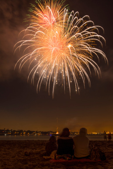 Hundreds gather at Cabrillo Beach for fireworks on 4th of...