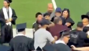 Chaos at California high school graduation as wild brawl breaks out at ceremony