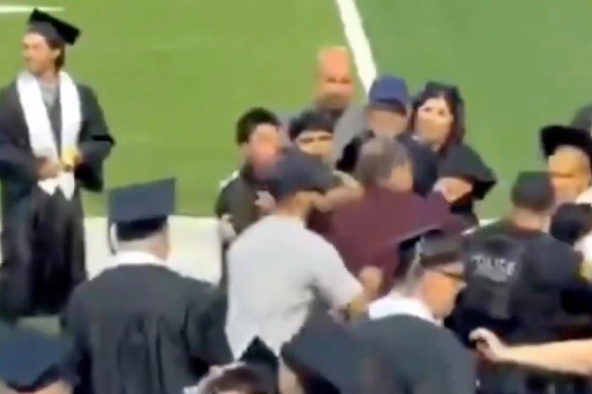 Chaos at California high school graduation as wild brawl breaks out at ceremony