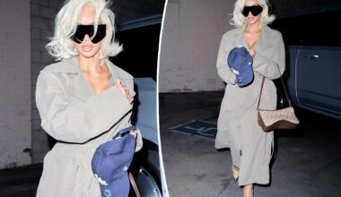 Kim Kardashian debuts new bleached blond hair in Los Angeles