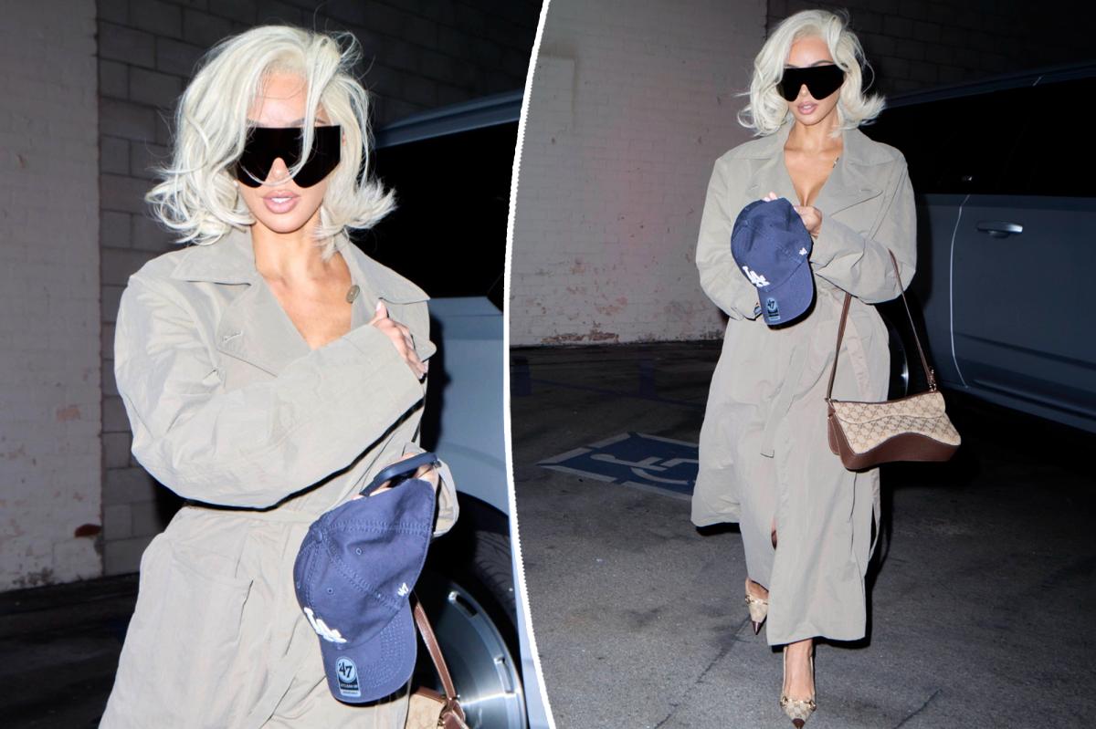 Kim Kardashian debuts new bleached blond hair in Los Angeles