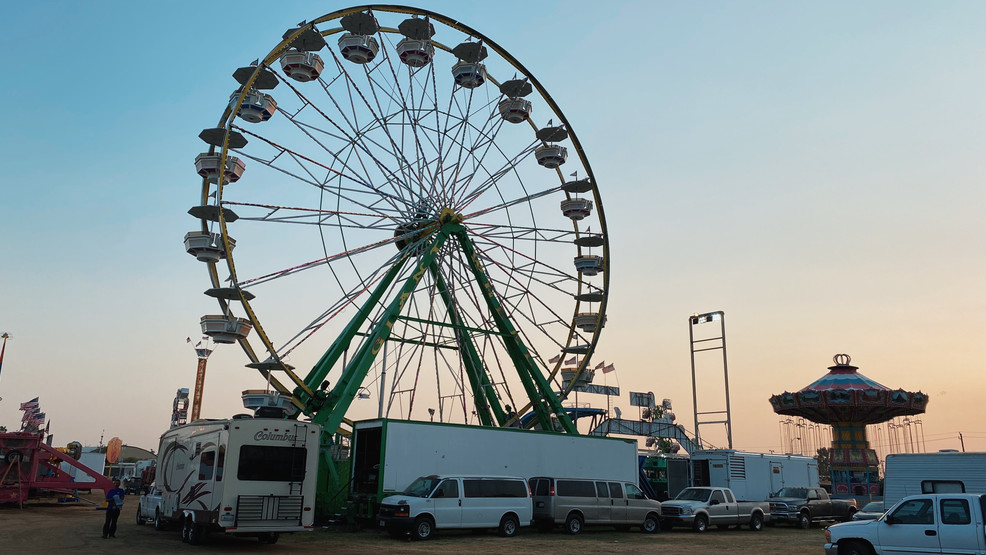 The Kern County Fair sets up Monday evening for their grand opening on Wednesday. This is the first time the fair has held in-person festivities since 2019. (KBAK/KBFX){p}{/p}