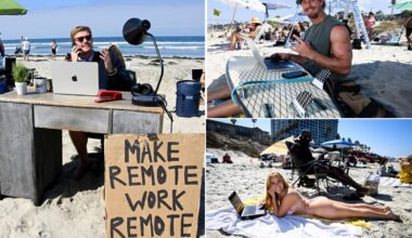 San Diego beach turns into a remote work paradise