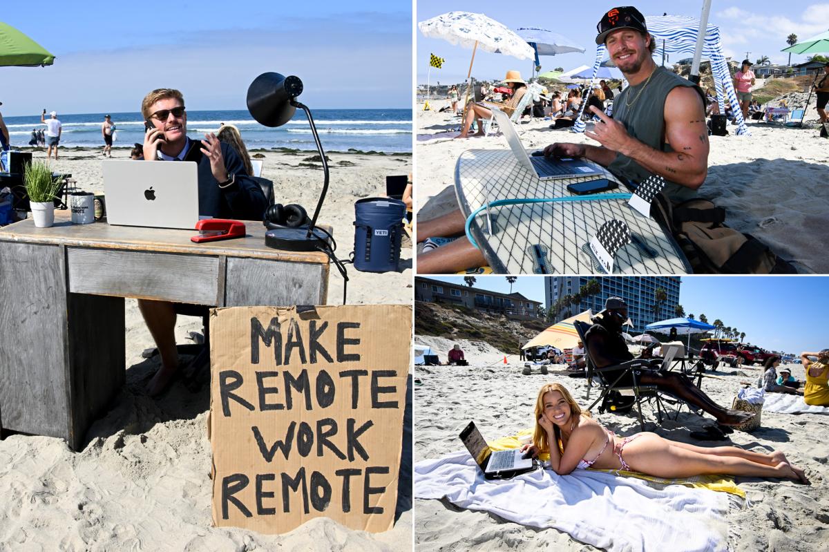 San Diego beach turns into a remote work paradise