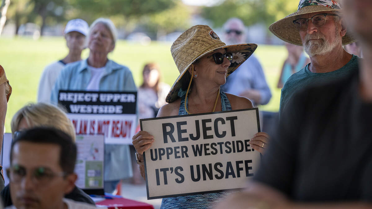 More than 100 Natomas-area residents and community leaders rally in opposition to the Upper Westside development on Aug. 19 at Westlake Community Park. More than 100 Natomas-area residents and community leaders rally in opposition to the Upper Westside development on Aug. 19 at Westlake Community Park.
