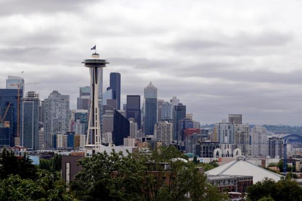 The Space Needle in Seattle on July 23, 2020. (AP Photo/Elaine Thompson, File)