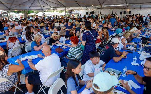Guests dine at the San Jose Greek Festival at St. Nicholas Greek Orthodox Church in San Jose, Calif., on Sunday, May 31, 2026. (Nhat V. Meyer/Bay Area News Group)