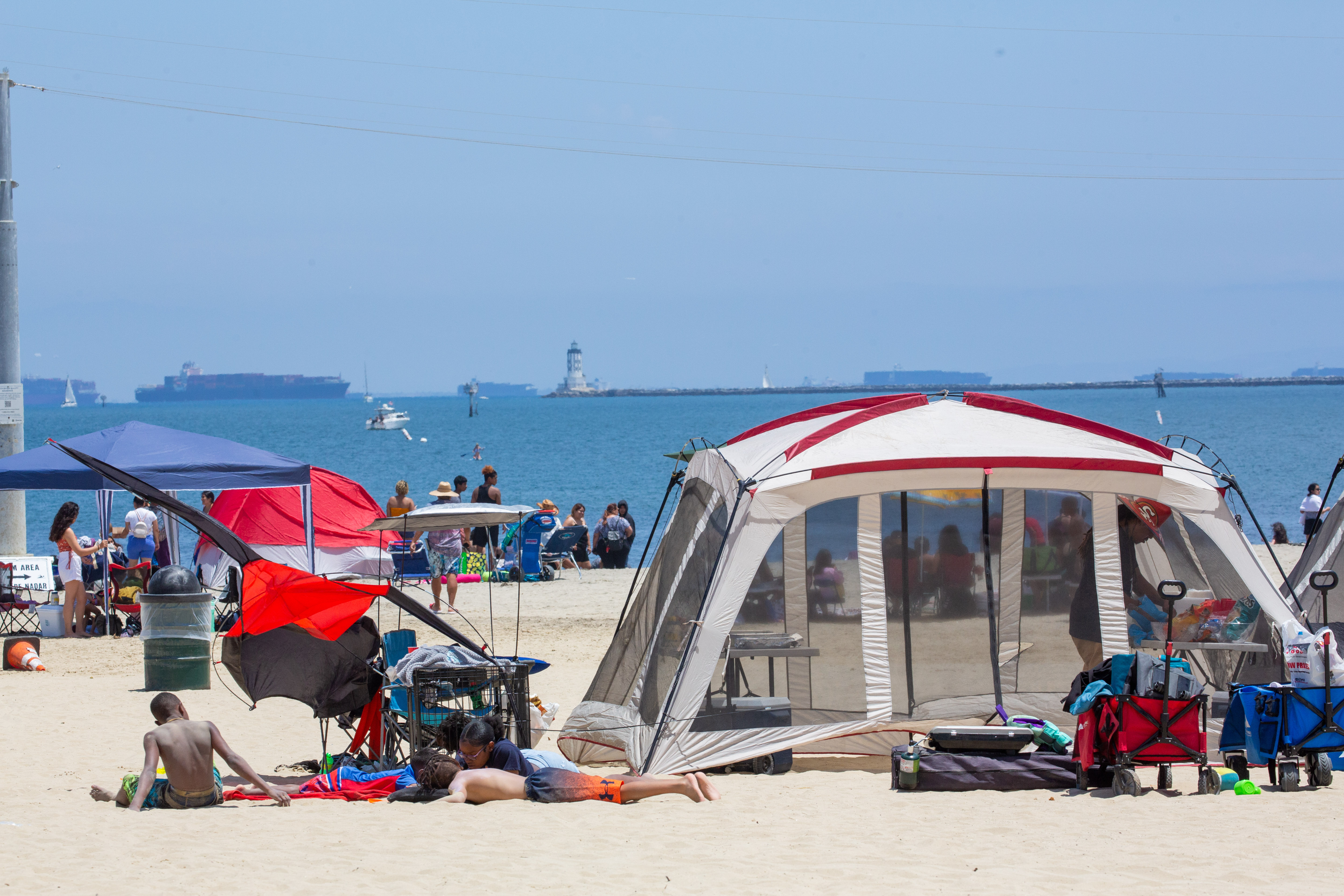 Cabrillo Beach, in San Pedro, was packed on Sunday, July...