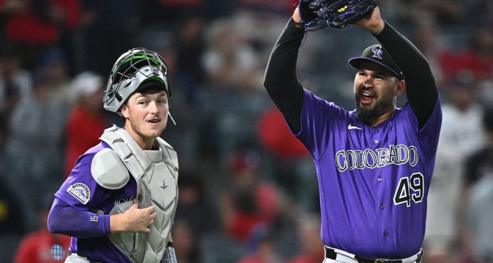Goodman's 3-run homer and Rumfield's sac fly help Rockies rally for 9-8 win over Angels
