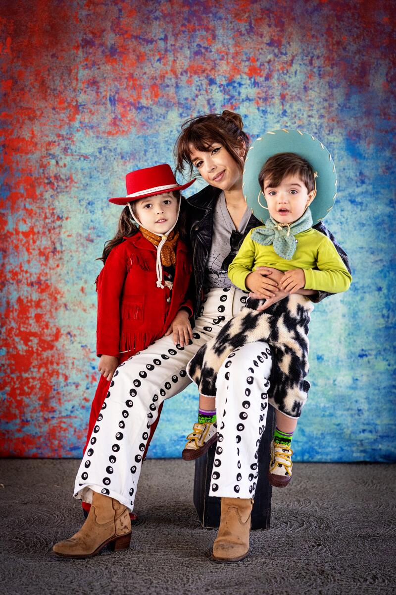 Thalia Castilo and her kids Amora and Milo.