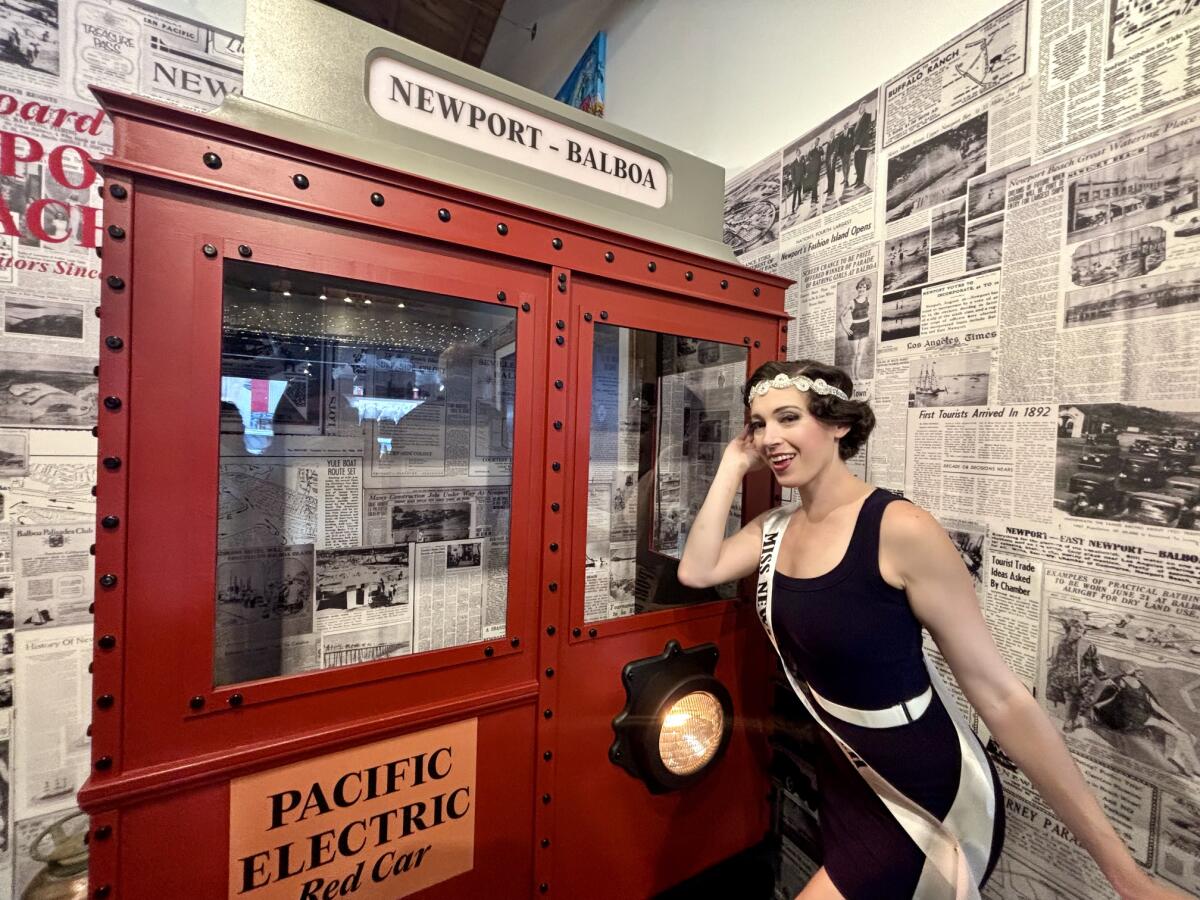 A mockup of the Pacific Electric Red Car line at the Balboa Island Museum.
