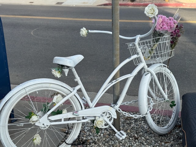 Ackerman ghost bike returned, Long Beach 2nd on CA bike-friendly list and 10th is US, and educating LA bicyclists and drivers