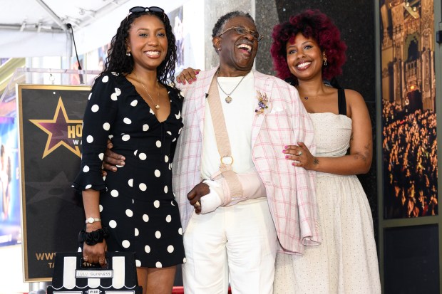 Keith David poses with his daughters Maelee and Ruby Williams during his star ceremony on Thursday, June 4, 2026. (Photo by Jacob Lewis, Contributing Photographer)