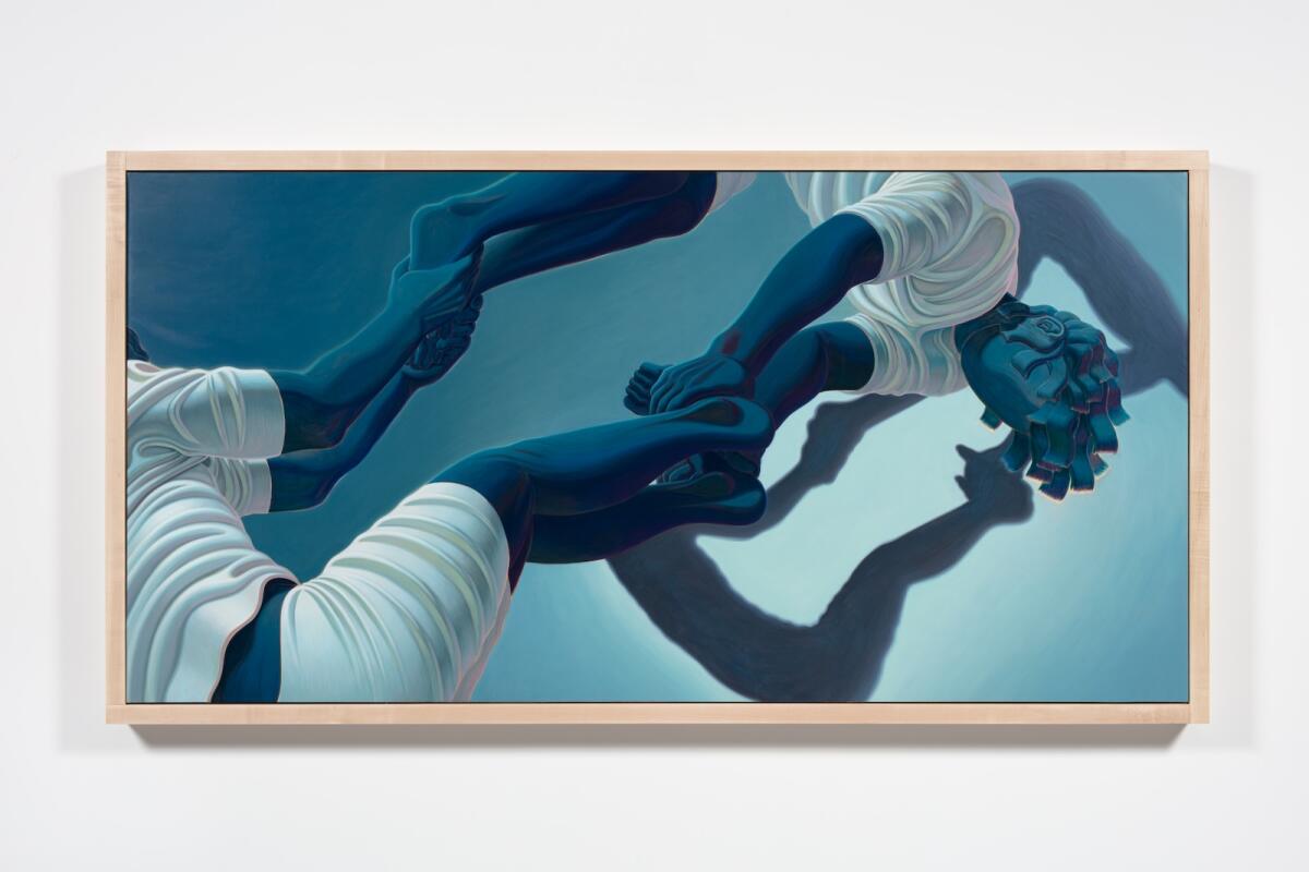 "Catapult" by Alex Gardner, 2025. Acrylic on canvas. 48 1/16 x 96 1/16 inches.