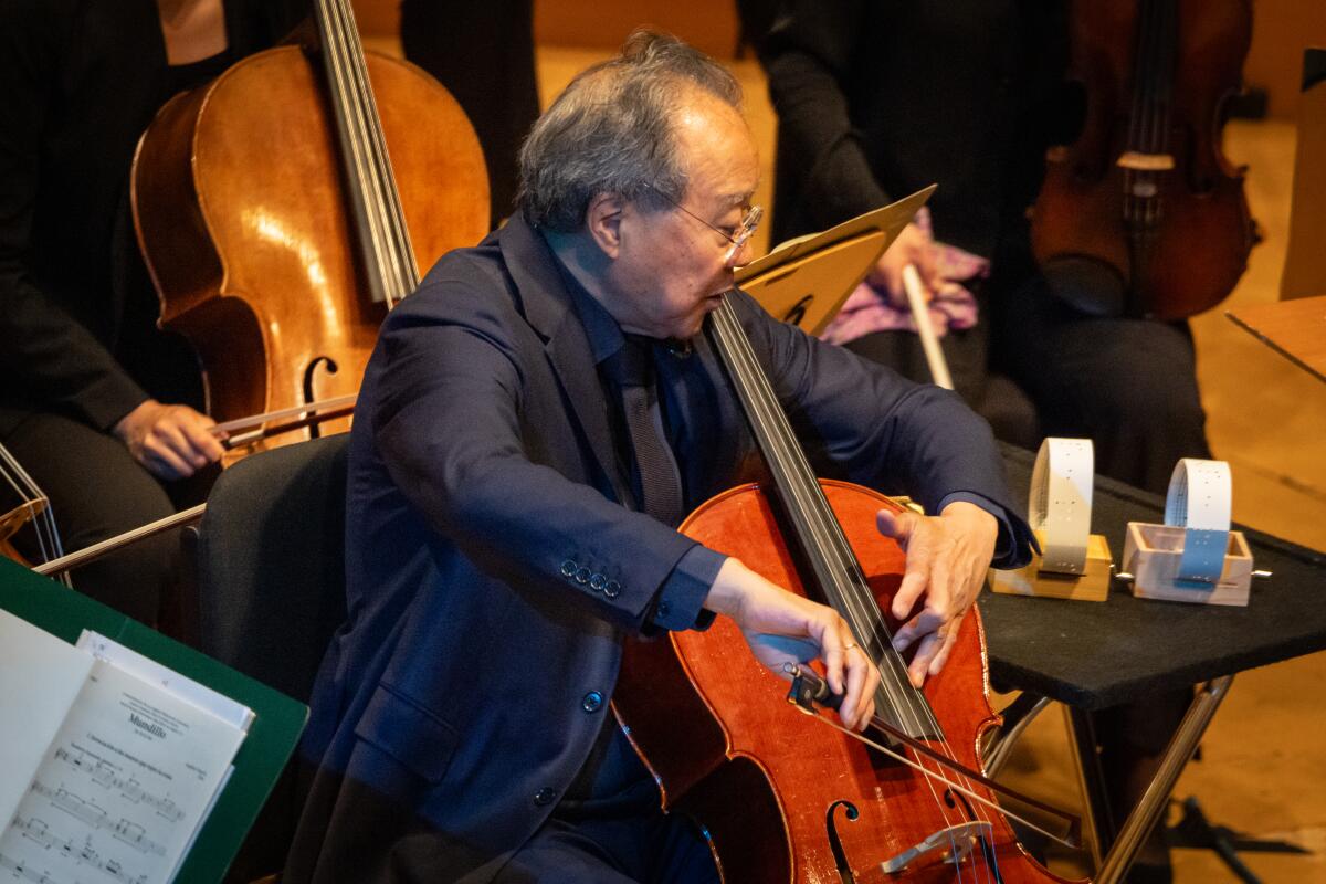  Yo-Yo Ma plays his cello.