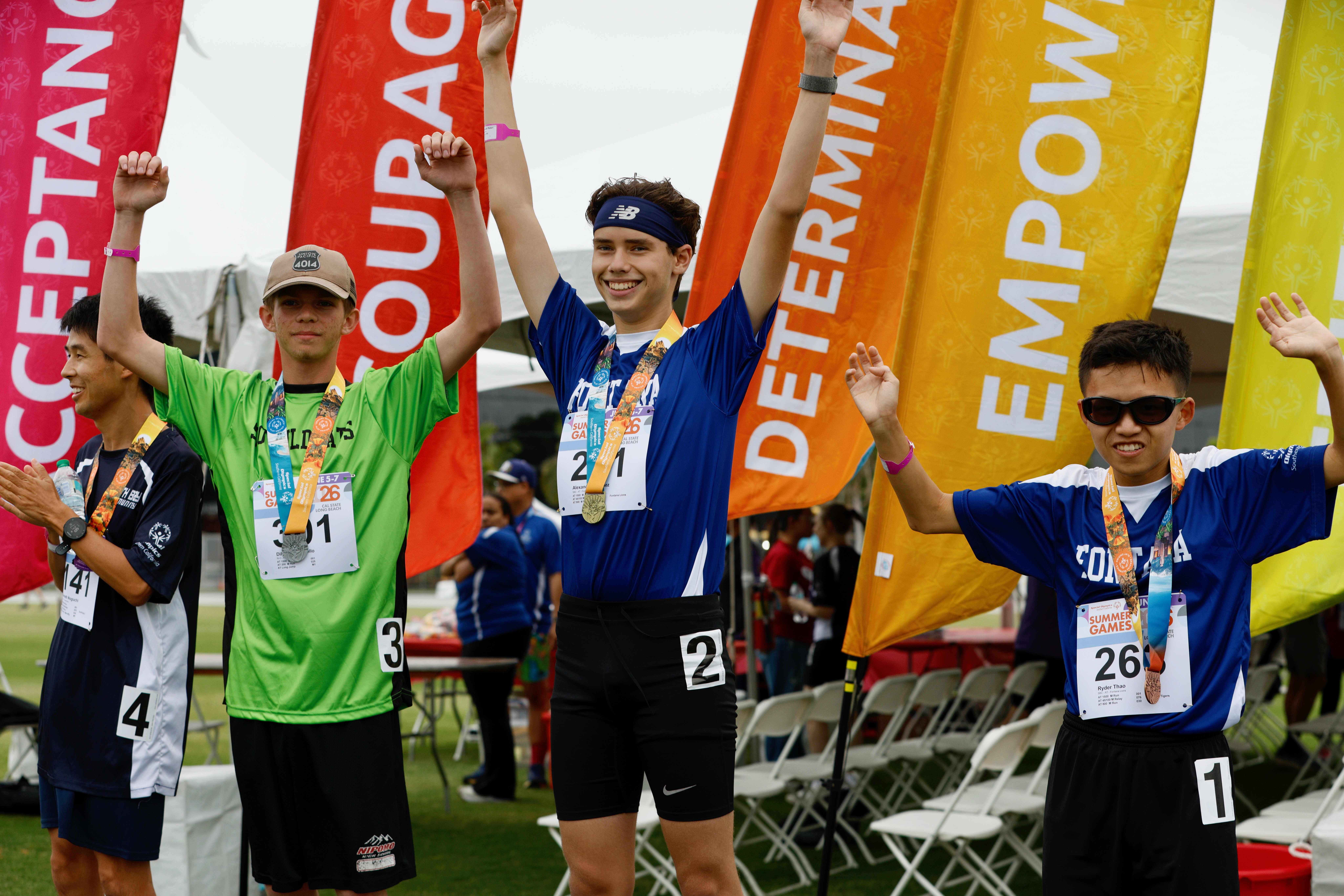 The top three finishers in the 1500m race take the...