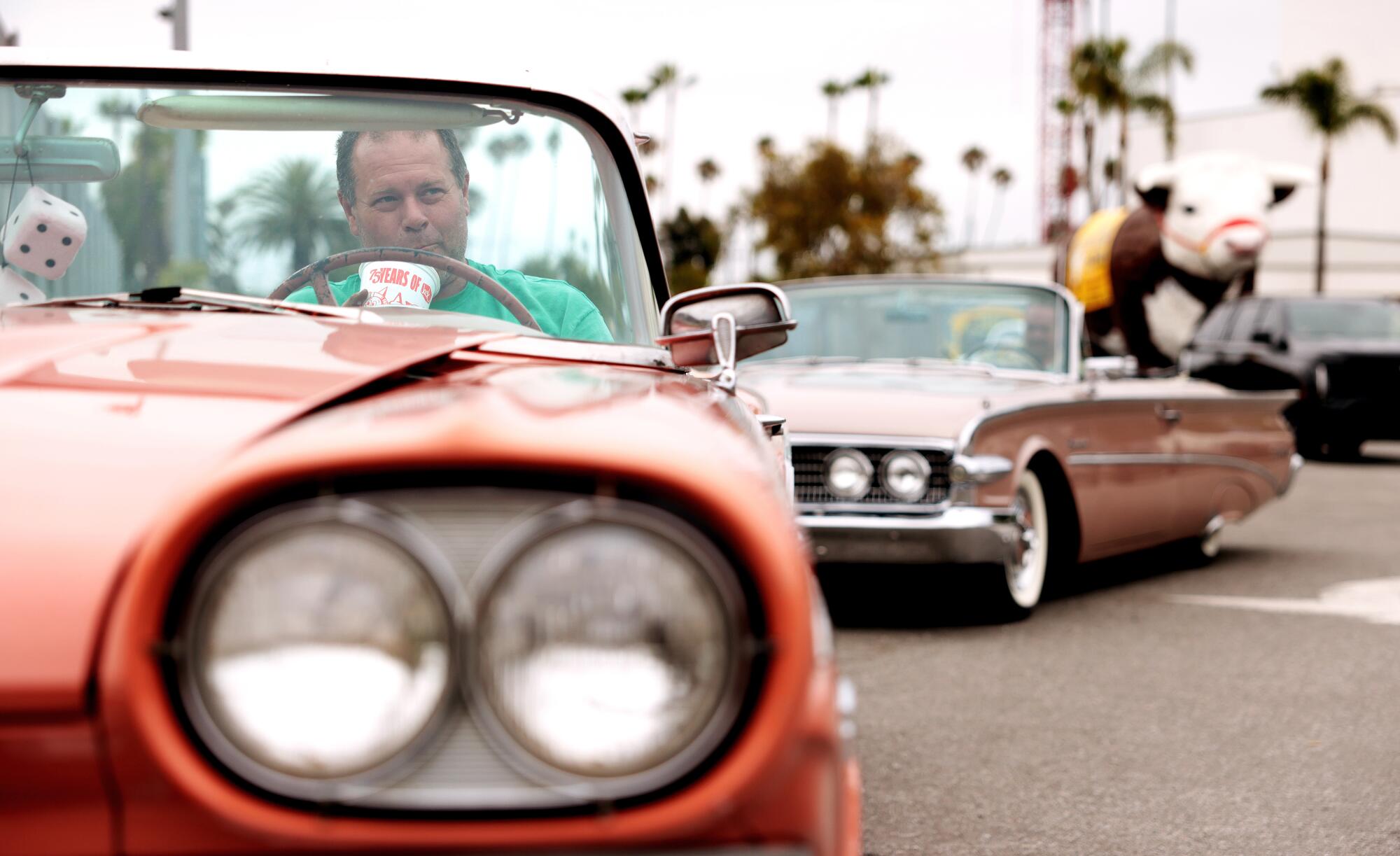 A caravan of cars