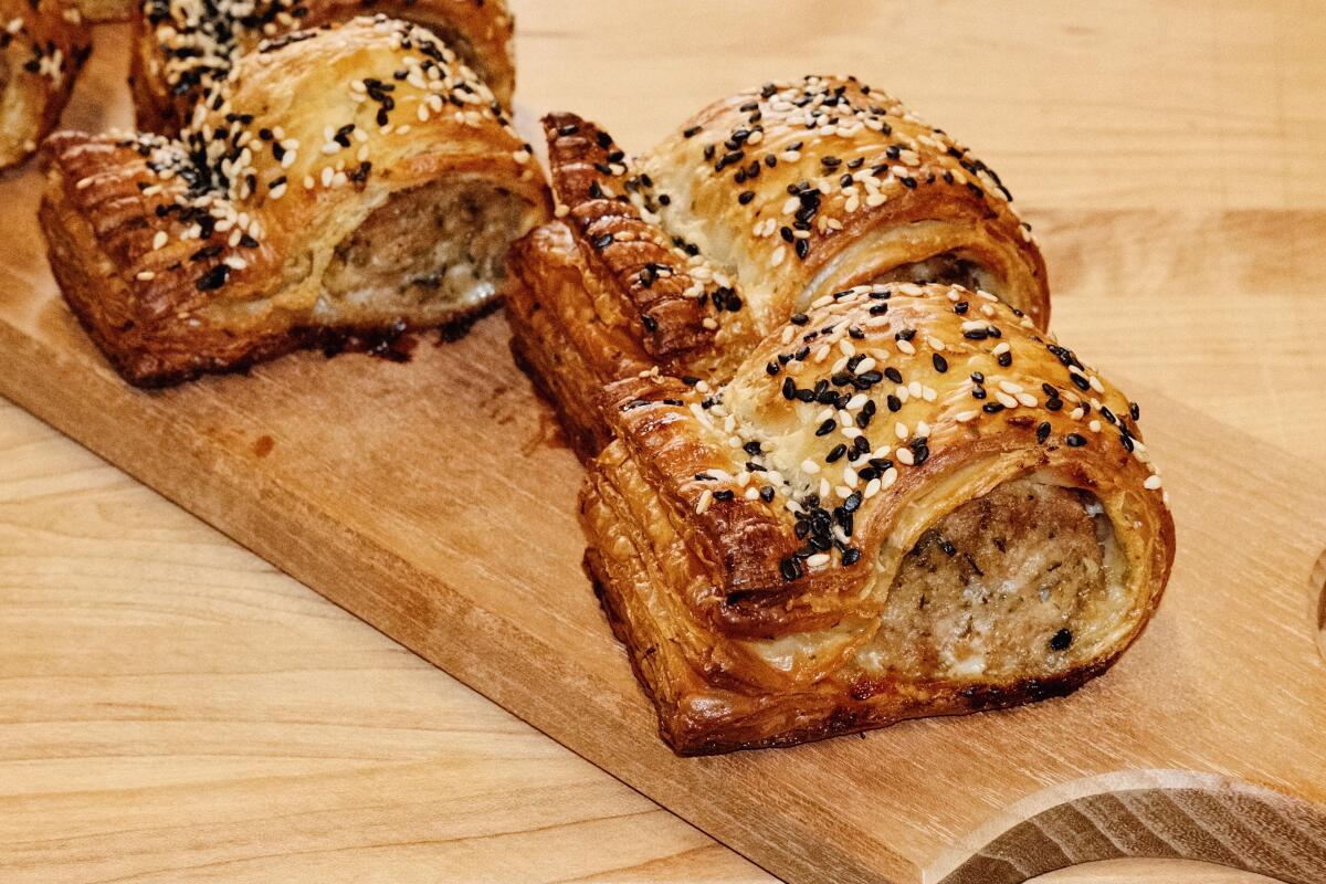 sausage rolls - an Australian specialty and a childhood favorite - in the L.A. Times Test Kitchen.