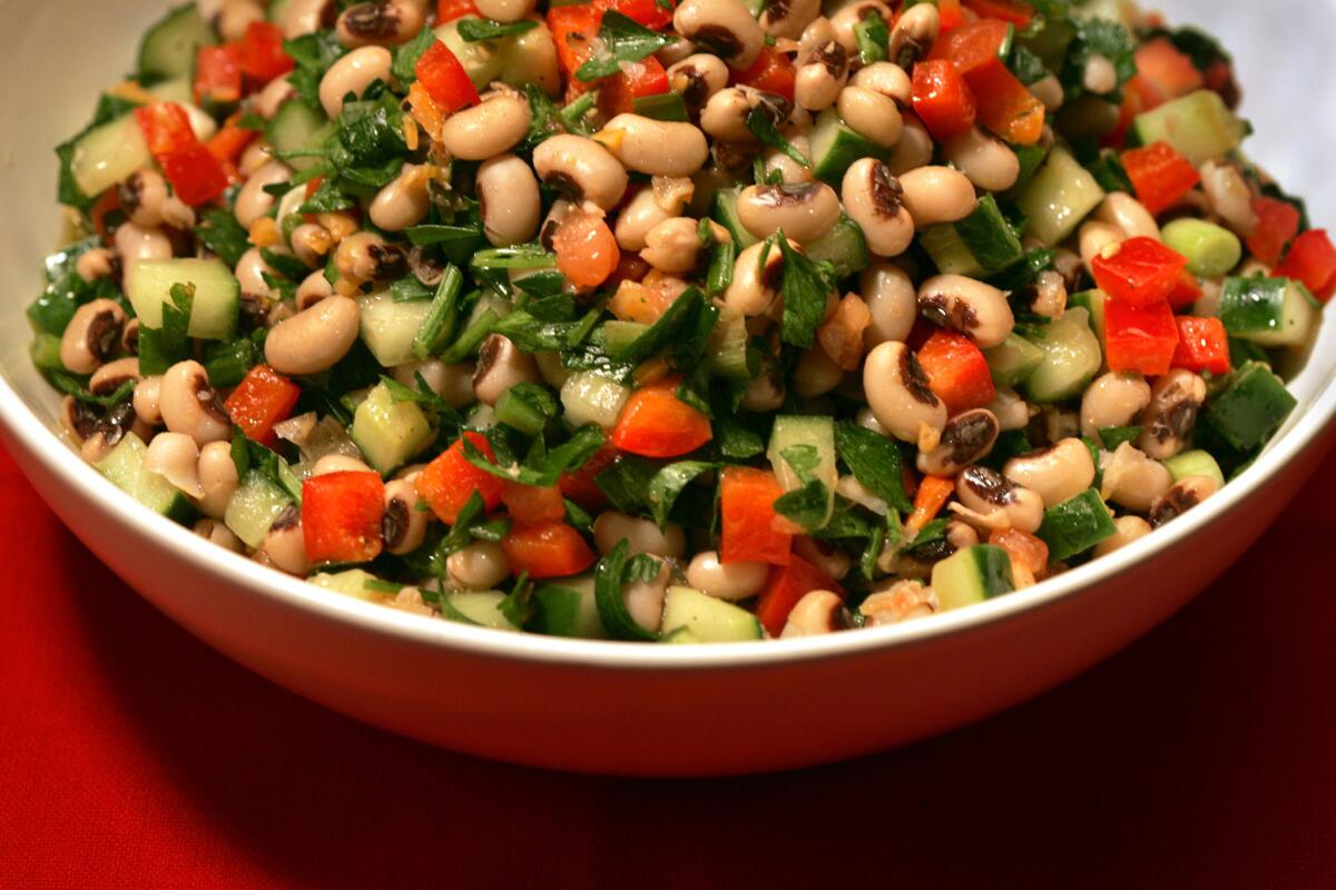 Black-eyed pea salad at the Los Angeles Times test kitchen