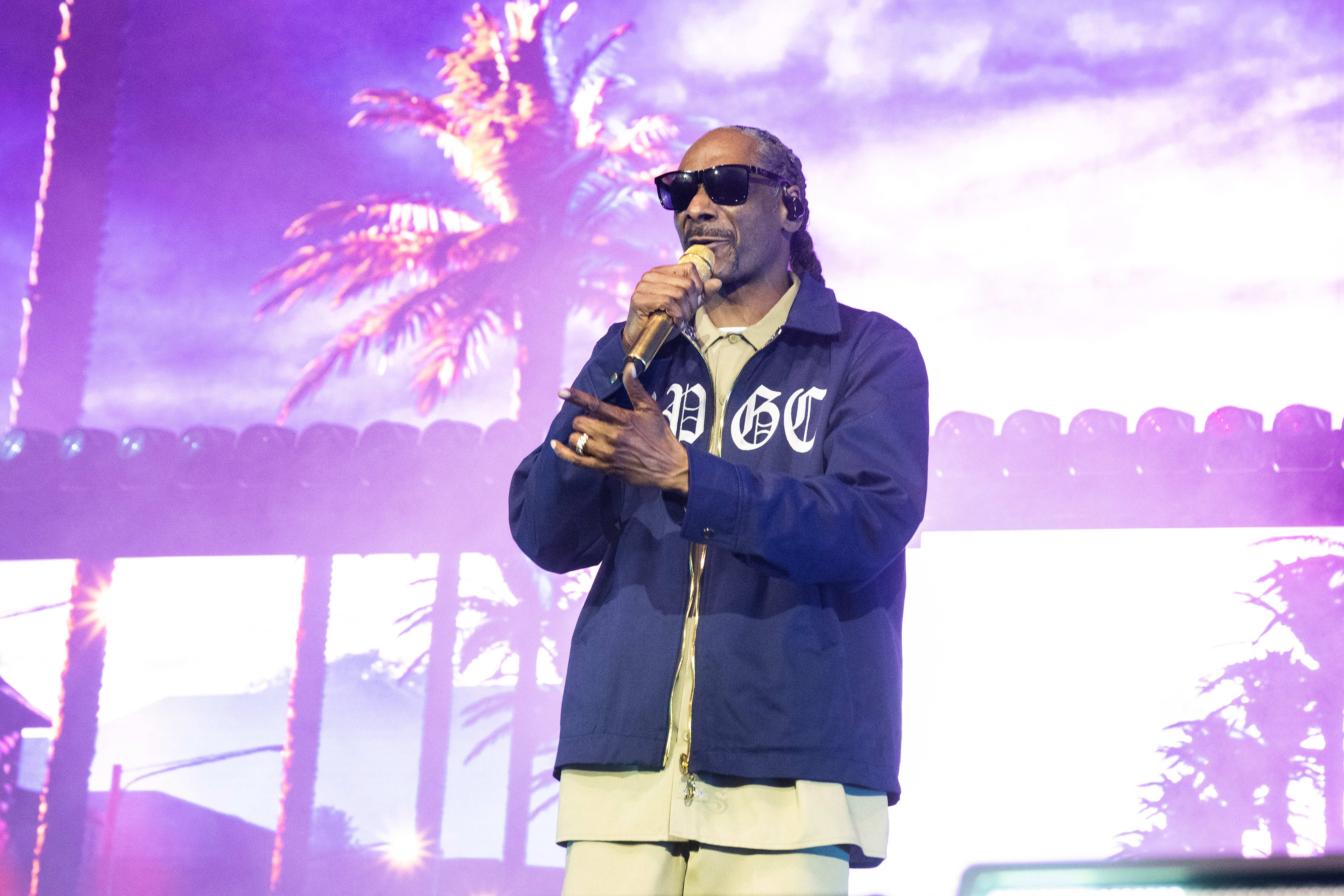 Snoop Dogg performs at the F&M Bank Amphitheater of Long...