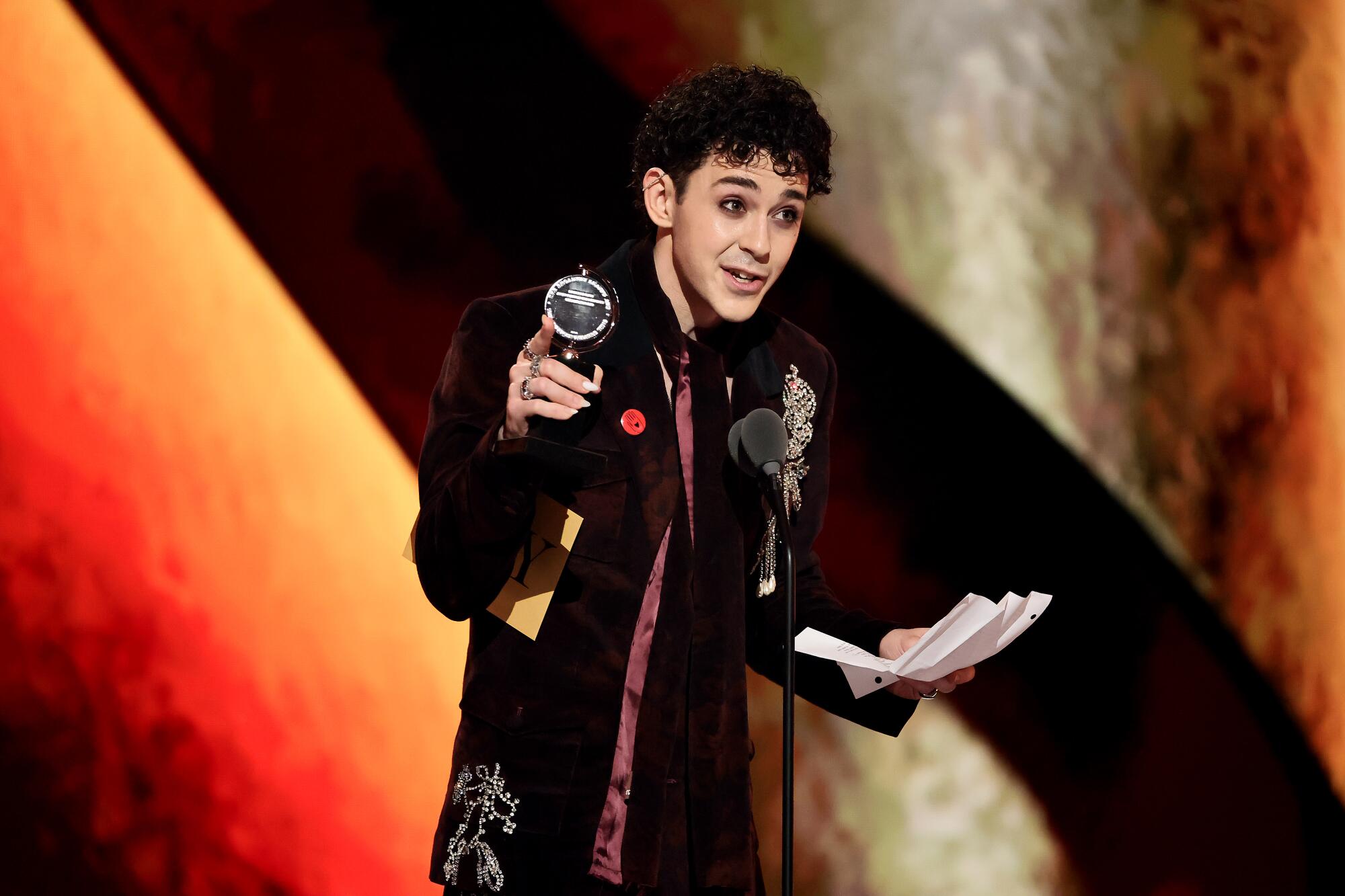 Ali Louis Bourzgui at the 2026 Tony Awards.