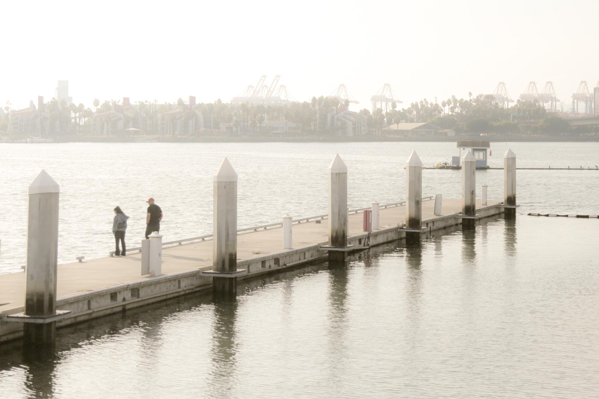 Looking back toward the marina near the mouth of the Los Angeles River, one river bookending the other.