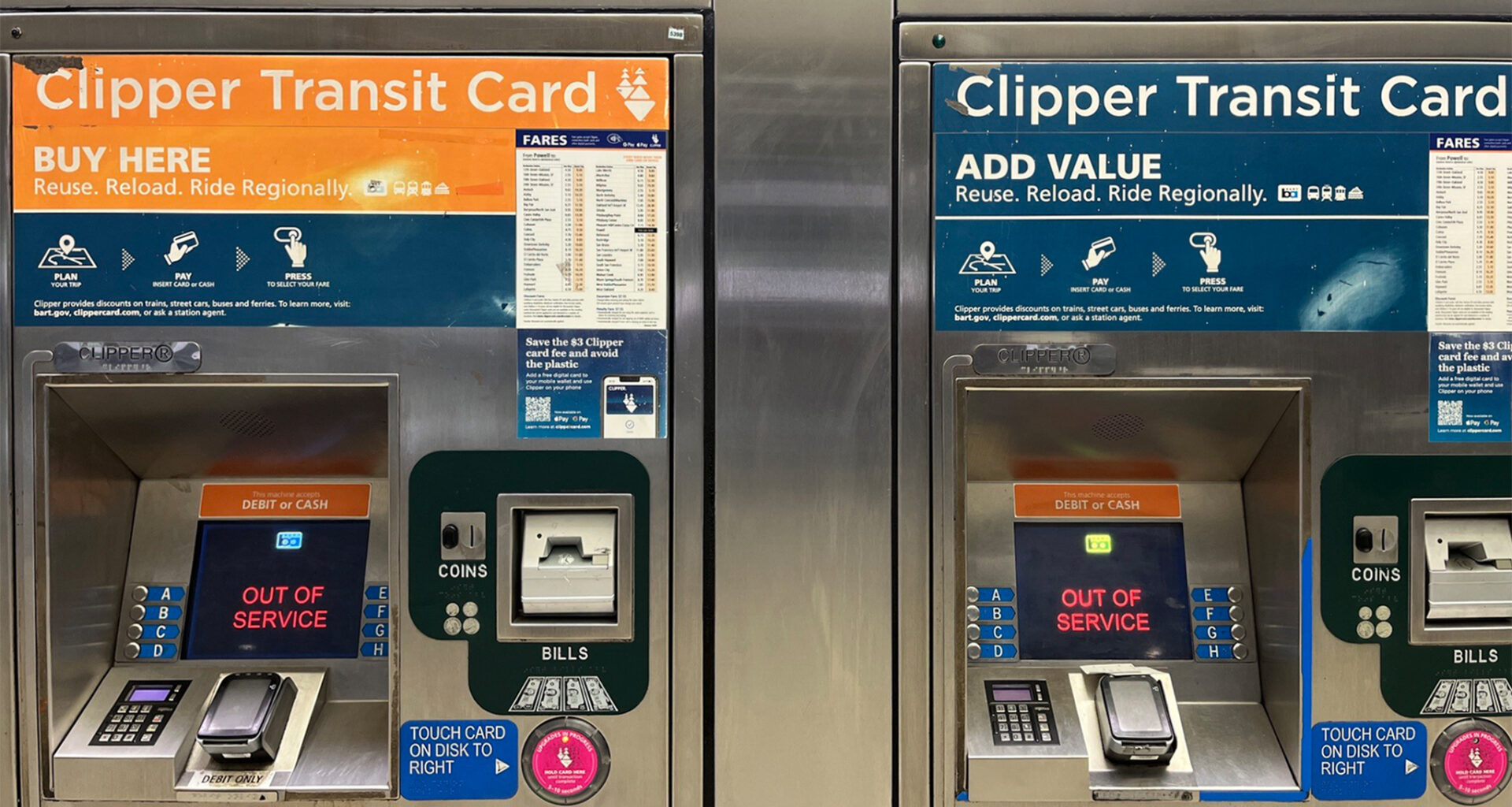 Clipper machines are down across the Bay Area — again