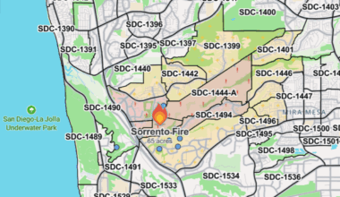 Sorrento Fire Map Shows Evacuations in San Diego as Wildfire Rages