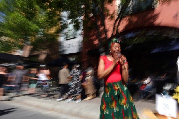 Performer Khalilah Ramirez dances during the weekly Campbell Farmers' Market on Sunday, March 15, 2026. (Aric Crabb/Bay Area News Group)