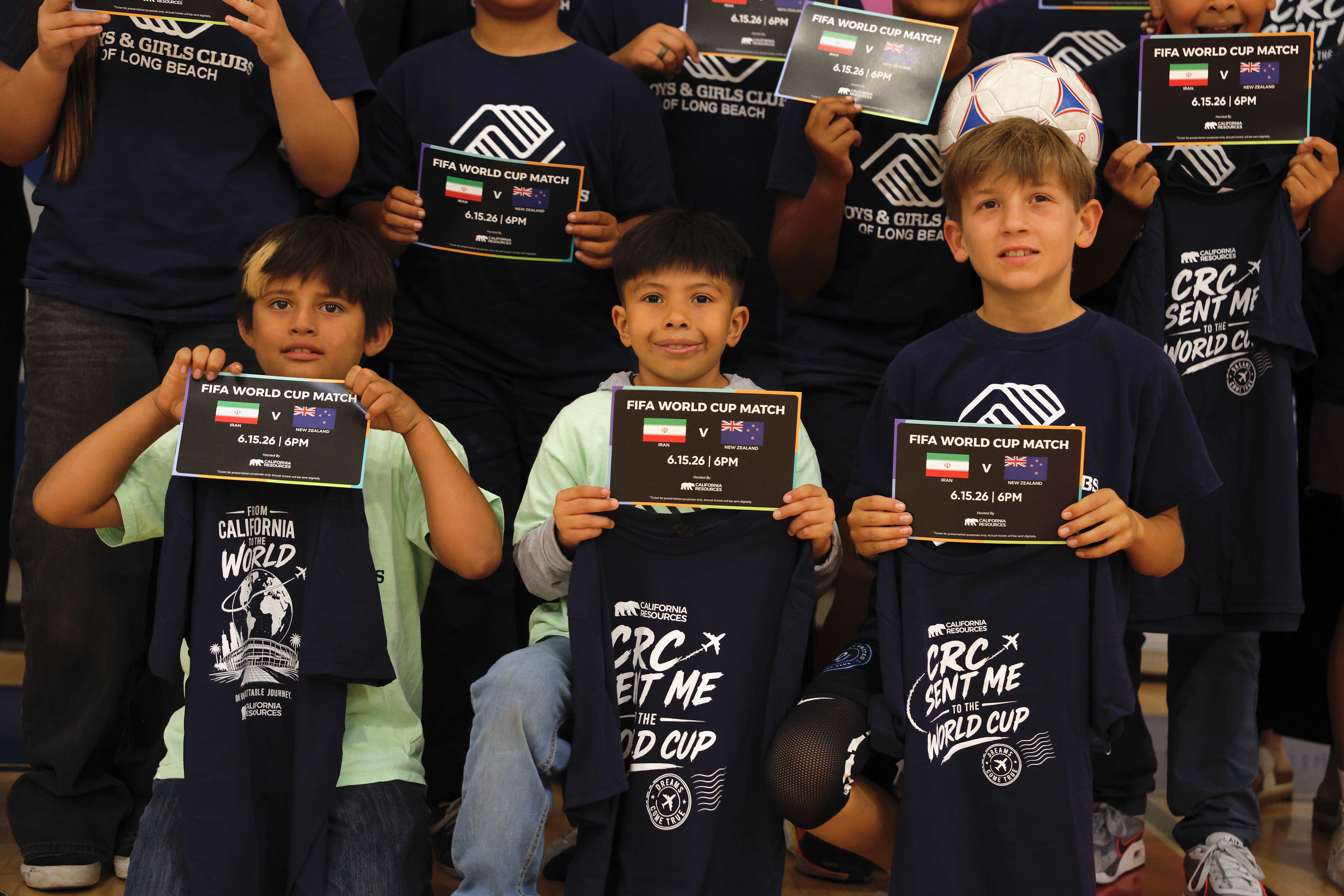 Boys & Girls Club members pose for a group picture...