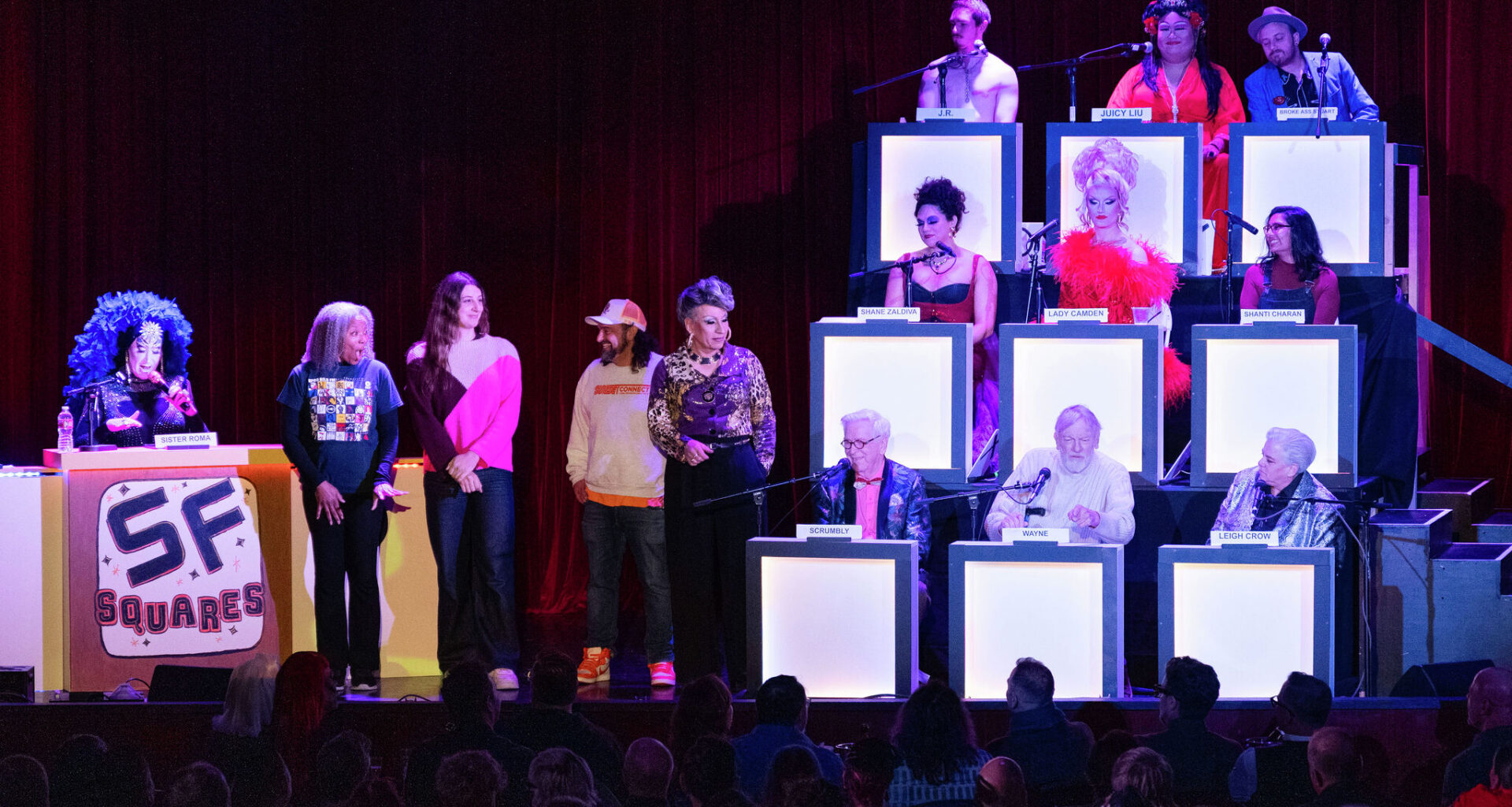 Hosts Bruce Vilanch and Sister Roma are bringing campy chaos to “San Francisco Squares: Pride Edition” at the Great Star Theater on Thursday, June 18.