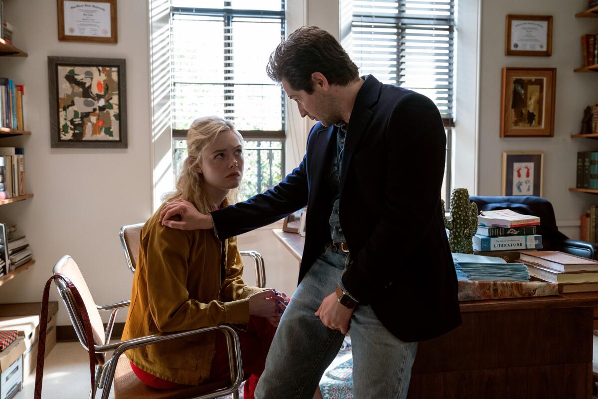 Elle Fanning with Michael Angarano in a scene from "Margo’s Got Money Troubles."