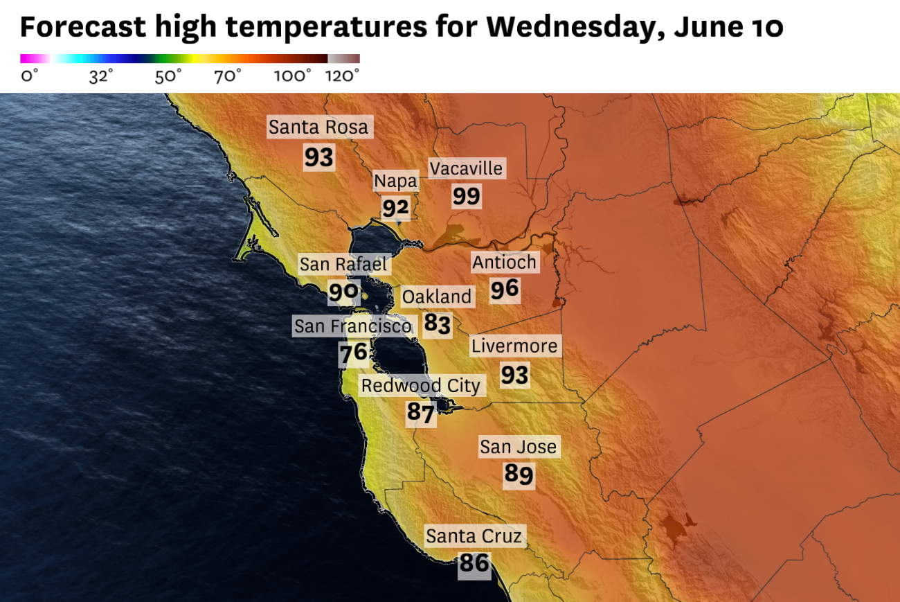 Bay Area to warm up rapidly as 100-degree heat looms