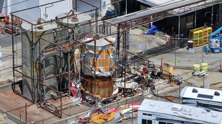 Ariel view of the chemical tank at GKN Aerospace in...