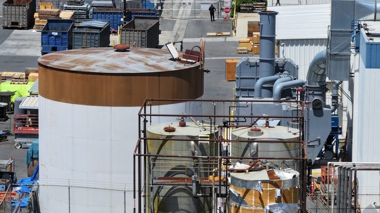 Ariel view of the chemical tank at GKN Aerospace in...