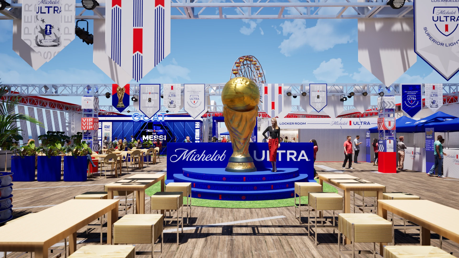 A rendering of the Michelob ULTRA Pitchside Club.
