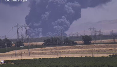 Smoke visible for miles as fire erupts at California medical warehouse