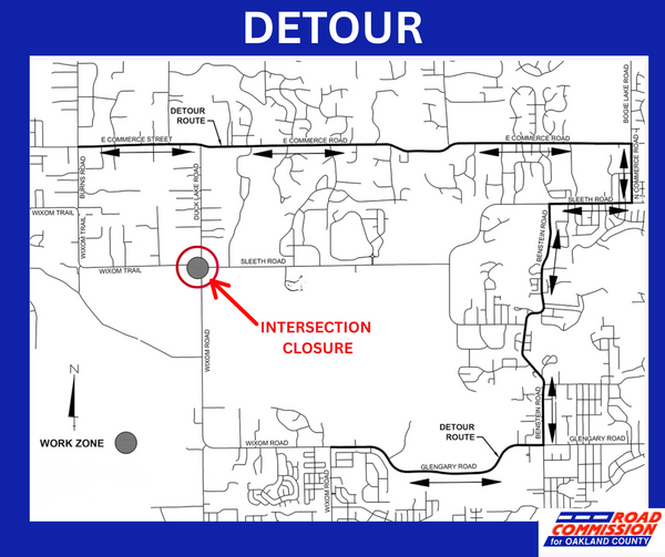 Road Commission for Oakland County Begins New Wixom Rd/Sleeth/Duck Lake Roundabout Project