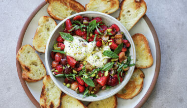 Recipe: Burrata with Pickled Cherries and Strawberries