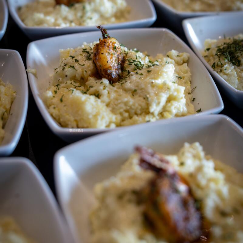 Shrimp and grits from The District by GS, a bar and lounge on Crenshaw Boulevard.
