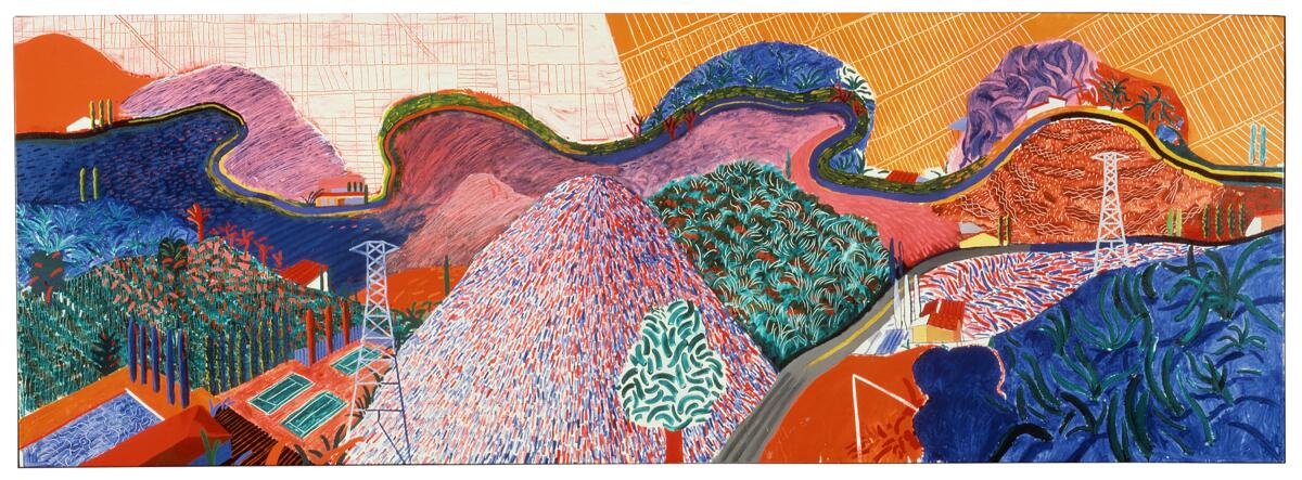 "Mulholland Drive: The Road To The Studio," 1980, by David Hockney. 