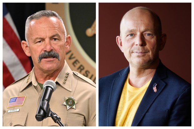 Riverside County Sheriff Chad Bianco, left, and former Fox News host Steve Hilton were the front-runners among California's Republican gubernatorial candidates going into the Tuesday, June 2, 2026, primary election. (Bianco file photo by Milka Soko, Contributing Photographer; Hilton file photo by Dai Sugano/Bay Area News Group)