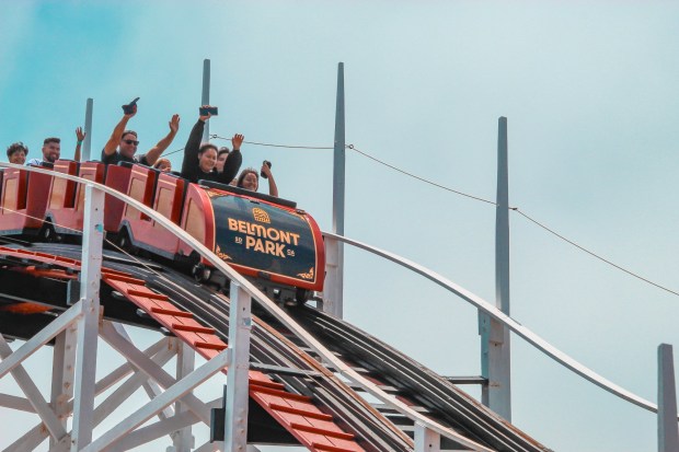The 1925 Giant Dipper wooden roller coaster at San Diego's Belmont Park. (Courtesy of Belmont Park)