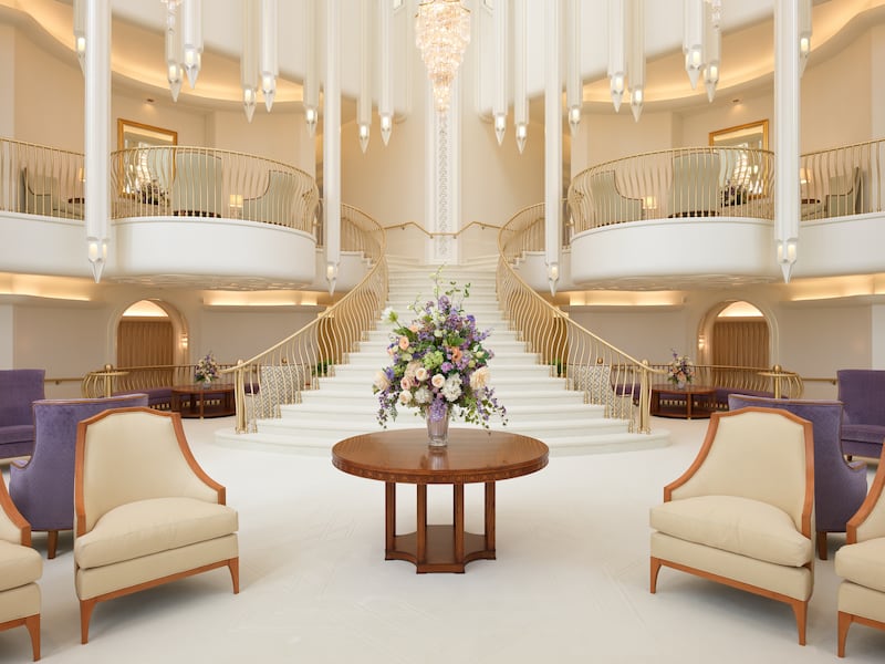 The celestial room of the San Diego California Temple.