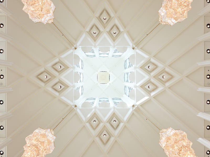 A ceiling design inside the San Diego California Temple.